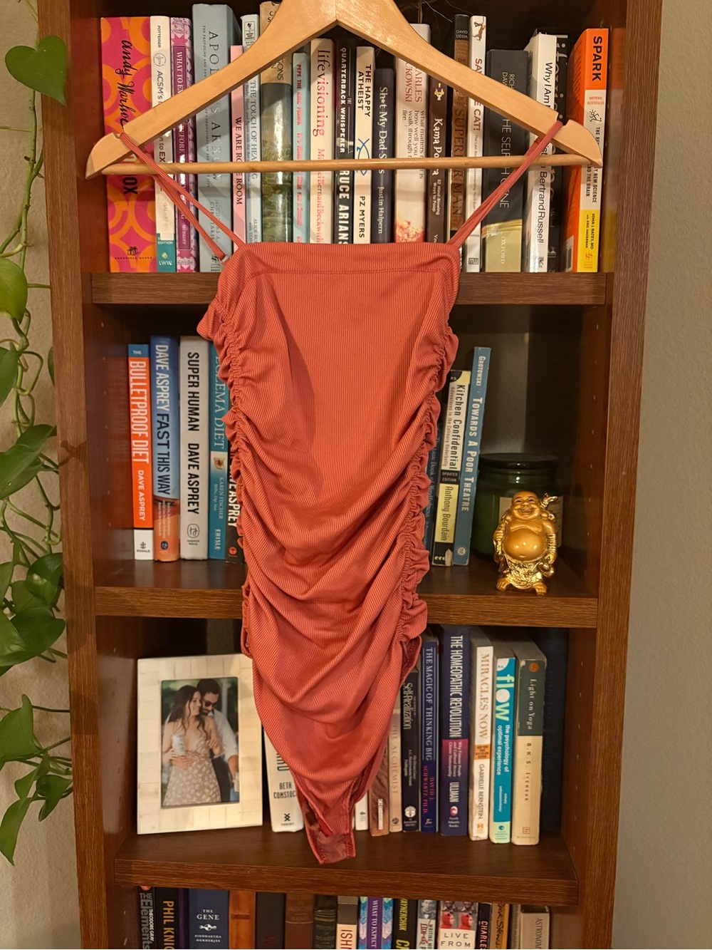 Free People Intimately On Your Side Ruched Dark Salmon Womens Bodysuit SZ XS